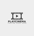 play media cinema simple logo template icon vector image