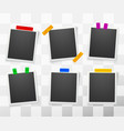 collection of blank photo frames with adhesive vector image