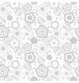 elegant seamless pattern with silver flowers vector image