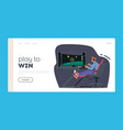 gamer teenager landing page template character vector image