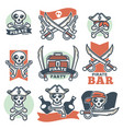 pirate spirit logo emblems poster on white vector image