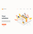 business solution landing page search vector image