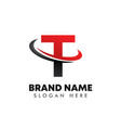 letter t logo symbol with swoosh design vector image
