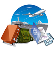travel by the airplane vector image