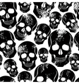 black skulls seamless pattern vector image