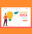 young man launches a business idea for web design vector image vector image