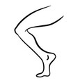 black contour icon line woman leg silhouette vector image
