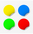 blank round stickers with curled corners vector image