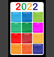 calendar 2022 yearly vector image