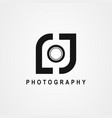 letter lj or initial for photography logo vector image