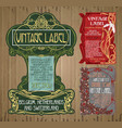 vintage items - label art nouveau vector image