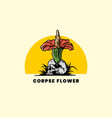 corpse flower growing on the skull vector image