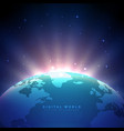 earth background with glowing light vector image