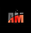 orange grey on black background alphabet letter vector image