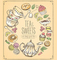 tea ceremony time and set vector image