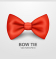 3d realistic red bow tie icon closeup vector image