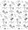 black and white seamless pattern with kids vector image