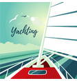 boat sailing on the ocean journey ship water vector image
