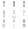 dark outline alcohol bottles icons set vector image vector image