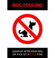 no dog fouling sign modern trendy banner vector image