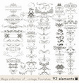 set of calligraphic elements and page decorations vector image