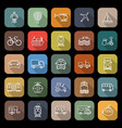 vehicle line flat icons with long shadow vector image vector image