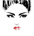 beautiful women logo face makeup on white vector image