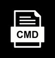 cmd file document icon vector image vector image