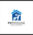 house for cat and dog pet care logo with home vector image
