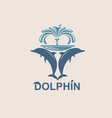 jumping dolphin emblem vector image