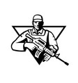 soldier military serviceman assault rifle front vector image vector image