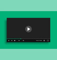 video media player in flat black style vector image vector image