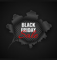 black friday sale background hole in paper vector image