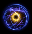 gold and blue light abstract sphere vector image vector image
