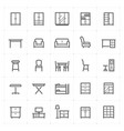 mini icon set - furniture vector image