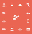 set of 13 editable trip icons includes symbols vector image