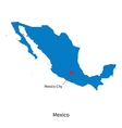 detailed map of mexico and capital city vector image