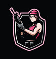 girl warrior esport logo vector image vector image