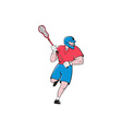 lacrosse player crosse stick running isolated vector image