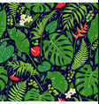 tropical leaves and rain drops pattern vector image