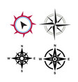 black compass icons set on white background vector image vector image