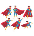 cartoon superhero character muscular male vector image vector image