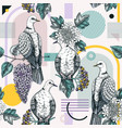 collage style dove background hand-drawn bird vector image