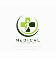 creative medical logo and healthcare concept logo vector image vector image