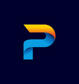 digital letter p logo template in gradients style vector image vector image