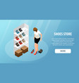 isometric shoe store concept vector image