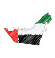 united arab emirates map hand drawn sketch vector image
