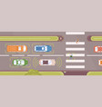 autonomous smart car scans road top view vector image