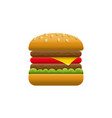 burger colored cartoon fast food icon vector image vector image