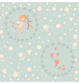 cupid wreath seamless pattern vector image vector image